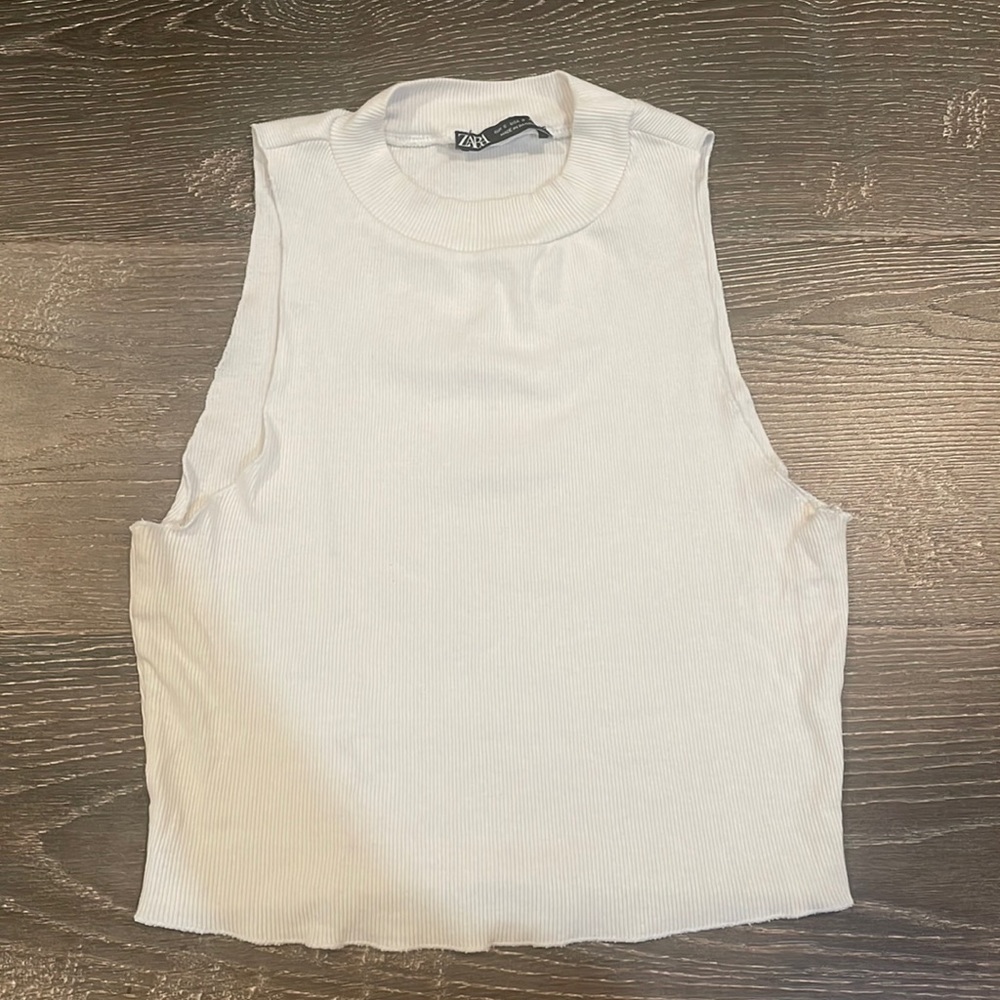 Zara mock neck crop top